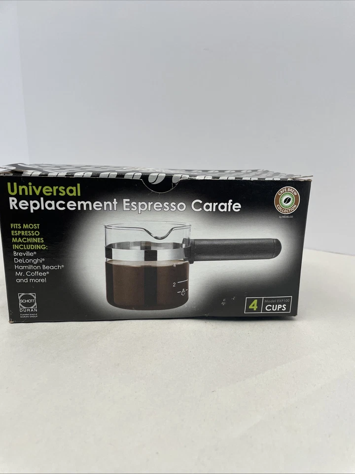 Repuesto de jarra de café espresso de vidrio Medelco, 4 tazas, se adapta a la mayoría de las máquinas de café espresso nueva en caja Foto 2 de 4