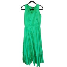 Lauren Ralph Lauren Dress Size 6 Tiered Maxi Boho Cottage Core Coquette Green 