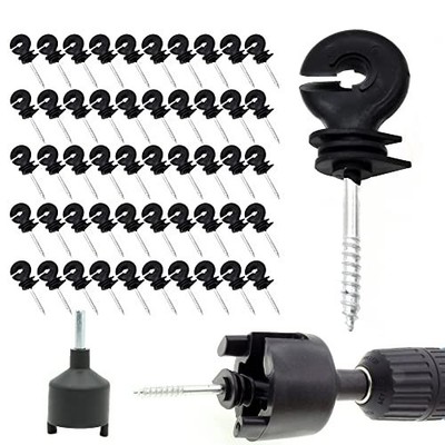120 Pack Electric Fence Insulators Screw In Ring Post Wood Post Farm Fencing 