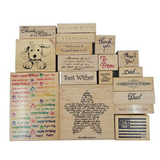 Lot of 18 Random Greetings Rubber Stamps Multiple Brands Darcie's My Sentiments