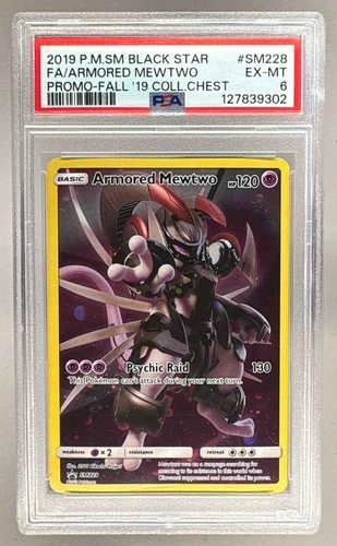127839302 Armored Mewtwo 2019 Pokemon Sun Moon Promo #SM228 PSA 6