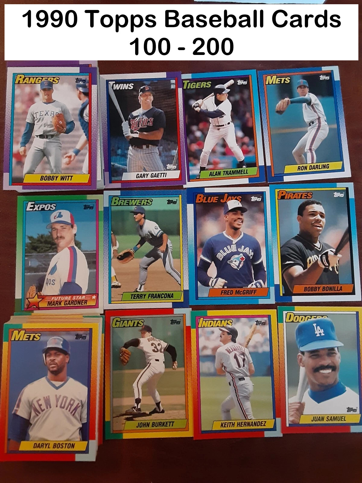 1990 Topps Baseball Cards (100-200) Nm-Mint - Hard Plastic Sleeve Shipping