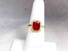 2.37Ct Natural Ruby Diamond Halo Ring In Solid 14K Yellow Gold Emerald Cut Ruby — photo 2