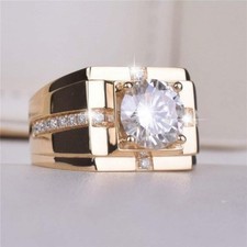 Mens Iced Star Pinky Ring Cz Band Plated Hip Hop Jewelry for Women and Men