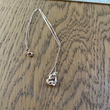 Winnie the Pooh Pendant Silver Cubic Zirconia Necklace Used