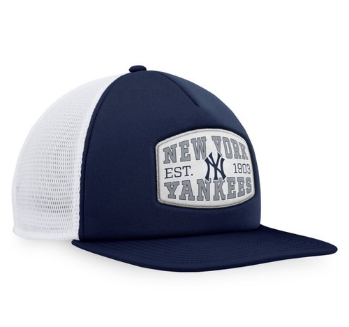New York Yankees Fanatics Foam Front Patch Trucker SnapBack Hat Navy Cap New 