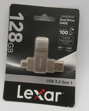 Lexar D40E 128GB Dual USB 3.2 Gen 1 Type-C Jump Drive NEW SEALED