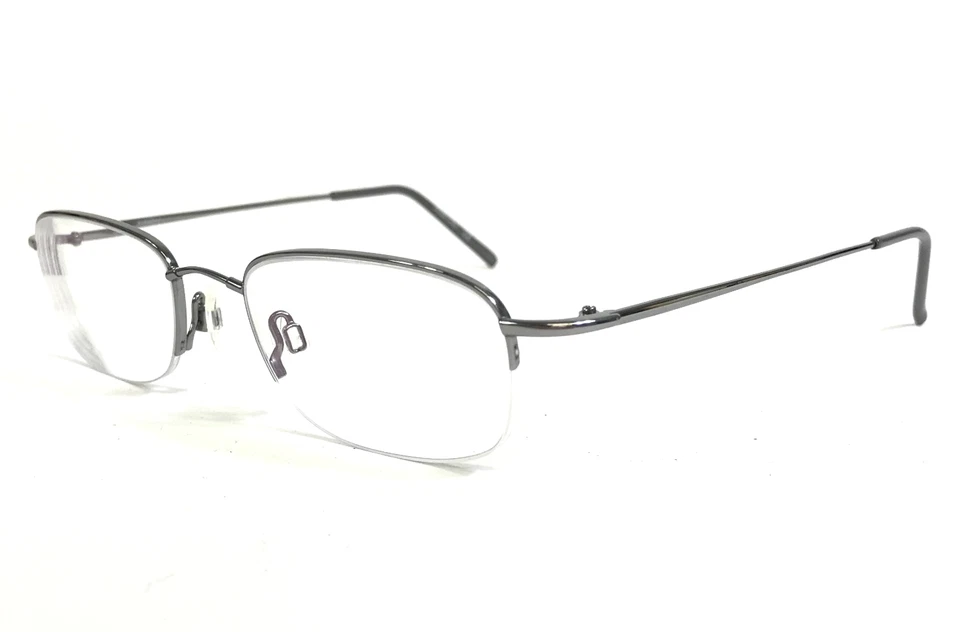 Flexon Eyeglasses Frames 607 033 Light Gunmetal Shiny Silver Half Rim 51-20-145 - Image 4 of 4