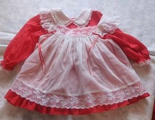 Vintage Bryan Pinafore Dress 24 Months White Red 2 Pc Christmas Valentine's Day
