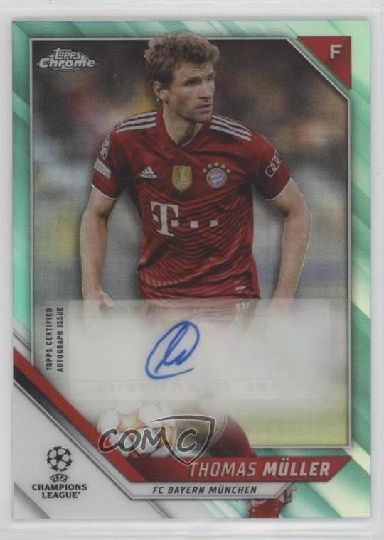2021-22 Topps Chrome UCL Aqua Refractor /199 Thomas Muller Müller #CA-TM Auto