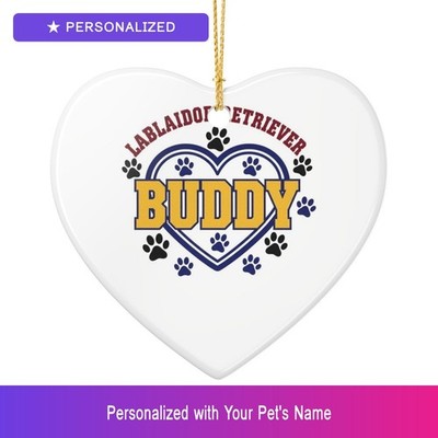 Custom Labrador Lab Pet Lover Ornament Personalized Heart Shaped Easter Gift