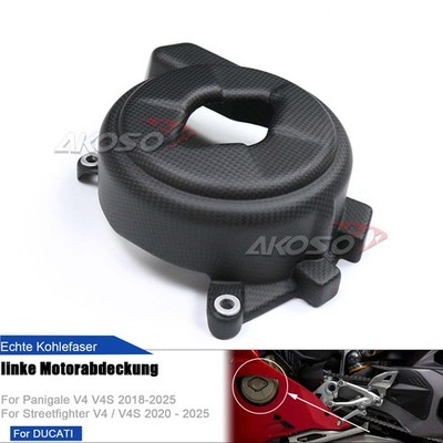Echte Carbon Fiber Links Motor Abdeckung für Ducati Panigale V4 V4S 2018-2025