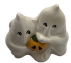 HTF Vintage Two Ghosts Higging With A Pumpkin 3x3 Ceramic Halloween — photo 2