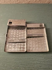 Antique New/Old Stock 1940's Atom Terra Japan Chrome Cigarette Case W/Built...