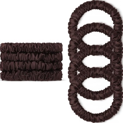 Scrunchies Hair Ties Silk Satin Scrunchy, WantGor Women 4PC Pure Mulberry Silk