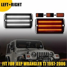 For Jeep Wrangler Tj 1997-2006 Smoke Led Bumper Signal Front Side Marker Lights