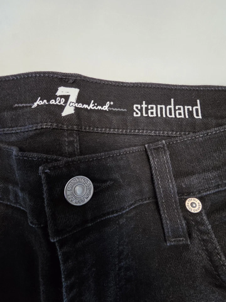 Pantalones de mezclilla para hombre Seven7 azul oscuro ajustados elásticos desgastados, 36x32 Foto 2 de 4