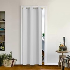 White Door Curtains Blackout Curtains 42"W x 72"L Pack of 1 Greyish White