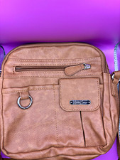 MultiSac Brown Small Crossbody Bag Zip Closure Adjustable Strap Pockets