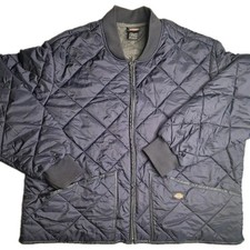 Dickies Mens 2XL Navy Blue Diamond Quilted Bomber Jacket Insulated Workwear