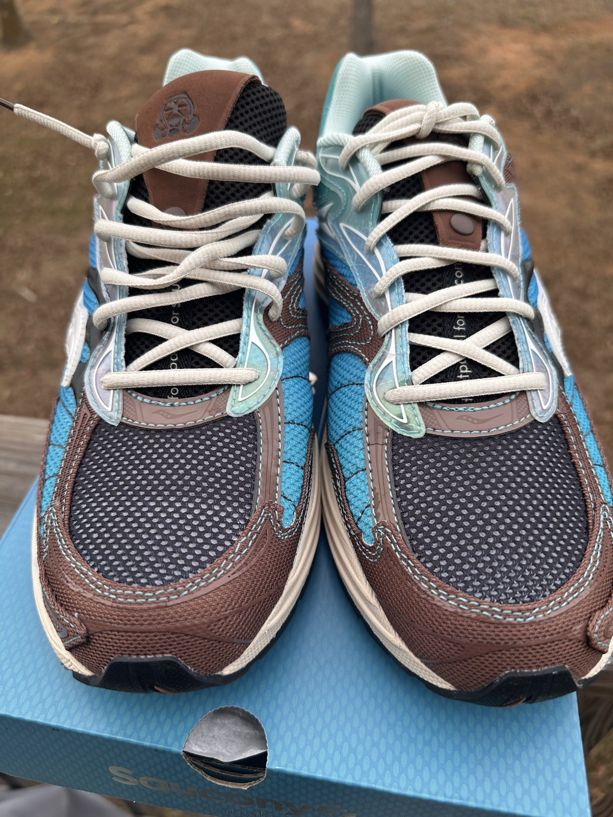 Foot patrol x Saucony Progrid Omni 9 ‘Blue Brown’ Men’s Size 12 thumbnail 5