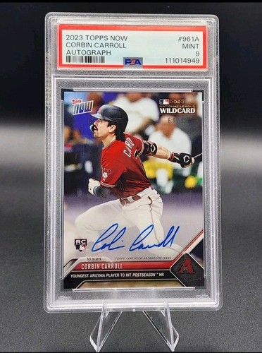 CORBIN CARROLL 2023 Topps NOW Auto RC /99 #961A PSA 9 Diamondbacks Baseball Card