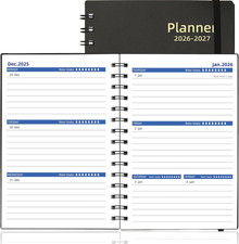 20262027 Planner 18 Month Weekly Monthly A5 Black Agenda for School