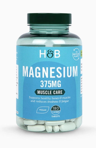 H&B Holland & Barrett Magnesium 375mg Tablets, 180-Pack, Vegan,In New packaging