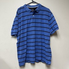 Chaps Men  s 2XL XXL Short Sleeve Polo Shirt Easy Care Two Button Striped