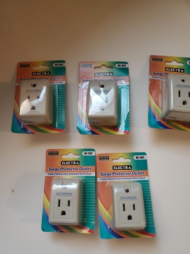 New Pack of 5 Surge Protector Outlets Electra AC-562 - 第 1/3 張圖片