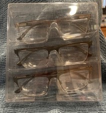 Foster Grant Design Optics Full Rim Reading Glasses 1.75 3 Pack Silver Black