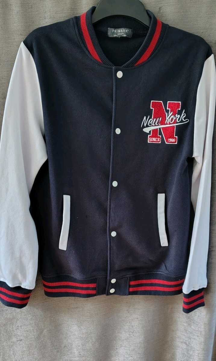 Primark College New York Varsity Baseball Bomber jacket blue red