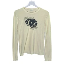 Urban Outfitters S Feeling Lucky Graphic Long Sleeve Thermal Tee Y2K 90s