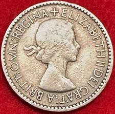 1953 GREAT BRITIAN QUEEN ELIZABETH II SIXPENCE CIRCULATED 6 PENCE UK COIN