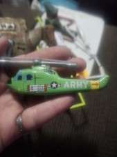 VINTAGE TIN ND mark Japan  TOY ARMY HELICOPTER 
