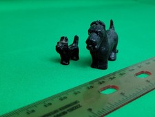 2 Vintage Scottie Dogs Scottish Terrier Black Plastic 