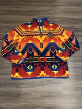 Polo Ralph Lauren Southwestern Sportsman 1/4 Zip Polar Fleece Jacket XL 