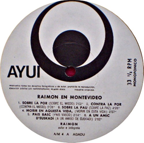 RAIMON - RAIMON EN MONTEVIDEO - NUMBERED EDITION - PRESS INFORMATION - URUGUAY - Picture 2 of 9