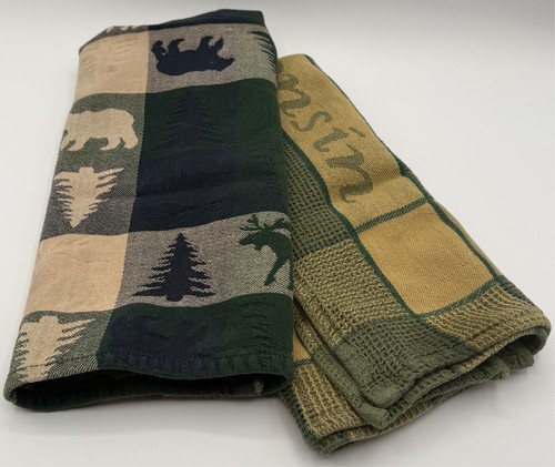 Northwoods Moose Bear and Wisconsin Northwoods 3pc Kitchen Towel Set - Picture 12 of 24