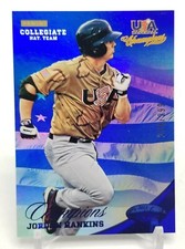 2013 USA Baseball Champions JORDAN HANKINS Certified Mirror Blue /299 Collegiate