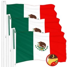 G128 3 Pack: Mexico Mexican Flag 3x5 Ft Embroidered 300D Polyester