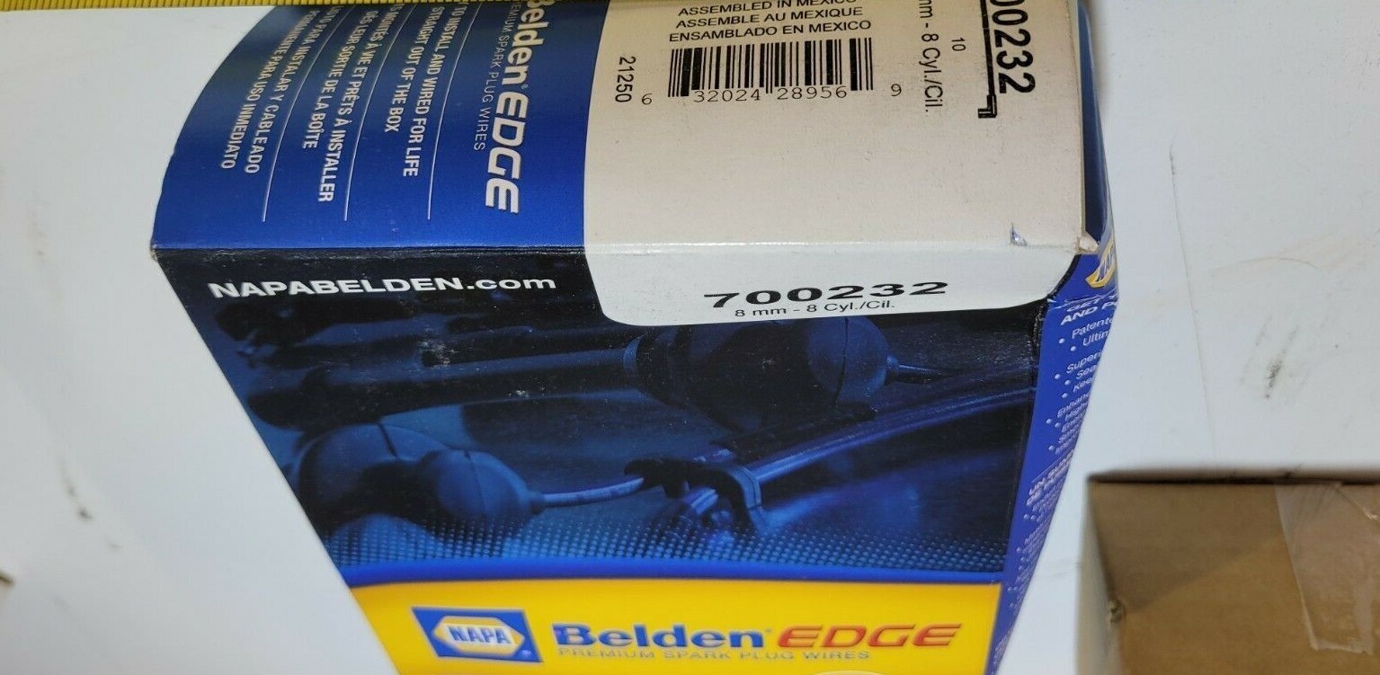 NAPA Belden Edge 700232 Premium Spark Plug Wire Kit 8mm 8 Cyl/Cil New