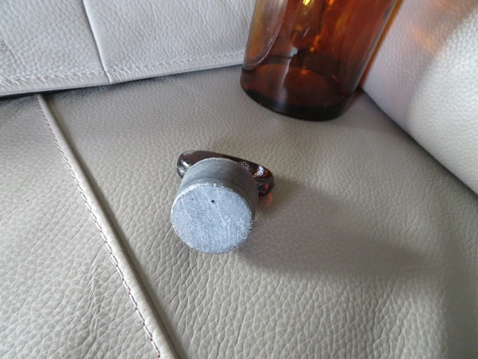 ancien flacon à pharmacie ou apothicaire en verre ambré  1000 ml - Photo 3/4