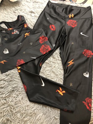 Nike Women's Small Set Power Lux 7/8 Fall Tight Black/sports Bra BV4589-010