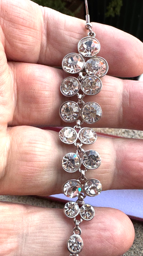 Vintage Crystal Cut Chandelier Dangle Drop Earrings - Sterling Silver Hooks - 第 20/24 張圖片