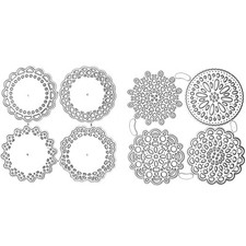 8 Pcs Metal Die Cuts Set, Round Lace Flower Border Cutting Dies Cut Stencils ...