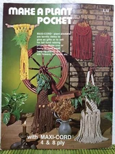 Vintage Macrame Patterns Make a Plant Pocket Maxi-Cord 1978 Hanging Plant Holder