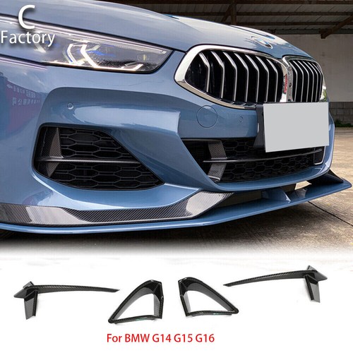 Dry Carbon Front Bumper Fog Light Cover Splitter Canard Fins For BMW G14 G15 G16