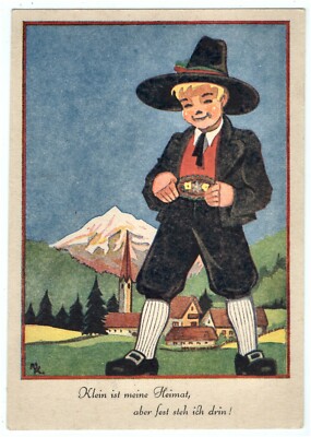 Artist Postcard Greetings from Austria! Small is my home but I stand firmly in it