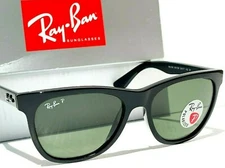 NEW Ray Ban WAYFARER Black POLARIZED G-15 Grey Green Sunglass RB4184 601/9A